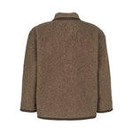 Bagfra-visning af brun teddytrøje til børn med lange ærmer og høj hals