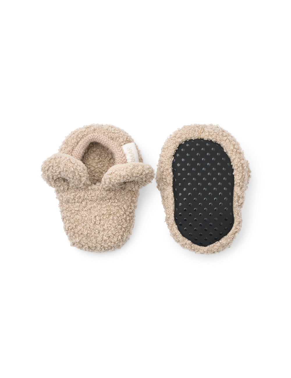 Beige futter til børn i teddyfleece med søde ører og blød tekstur