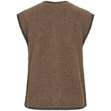 Brun fleecevest til kvinder set bagfra