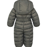 Mørkegrå dundragt til baby med hætte og lynlås