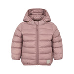 Rosa vatteret jakke til børn med hætte og lynlås