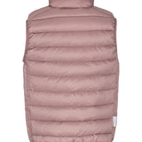 Rosa/mauve vatteret vest til børn med lynlås