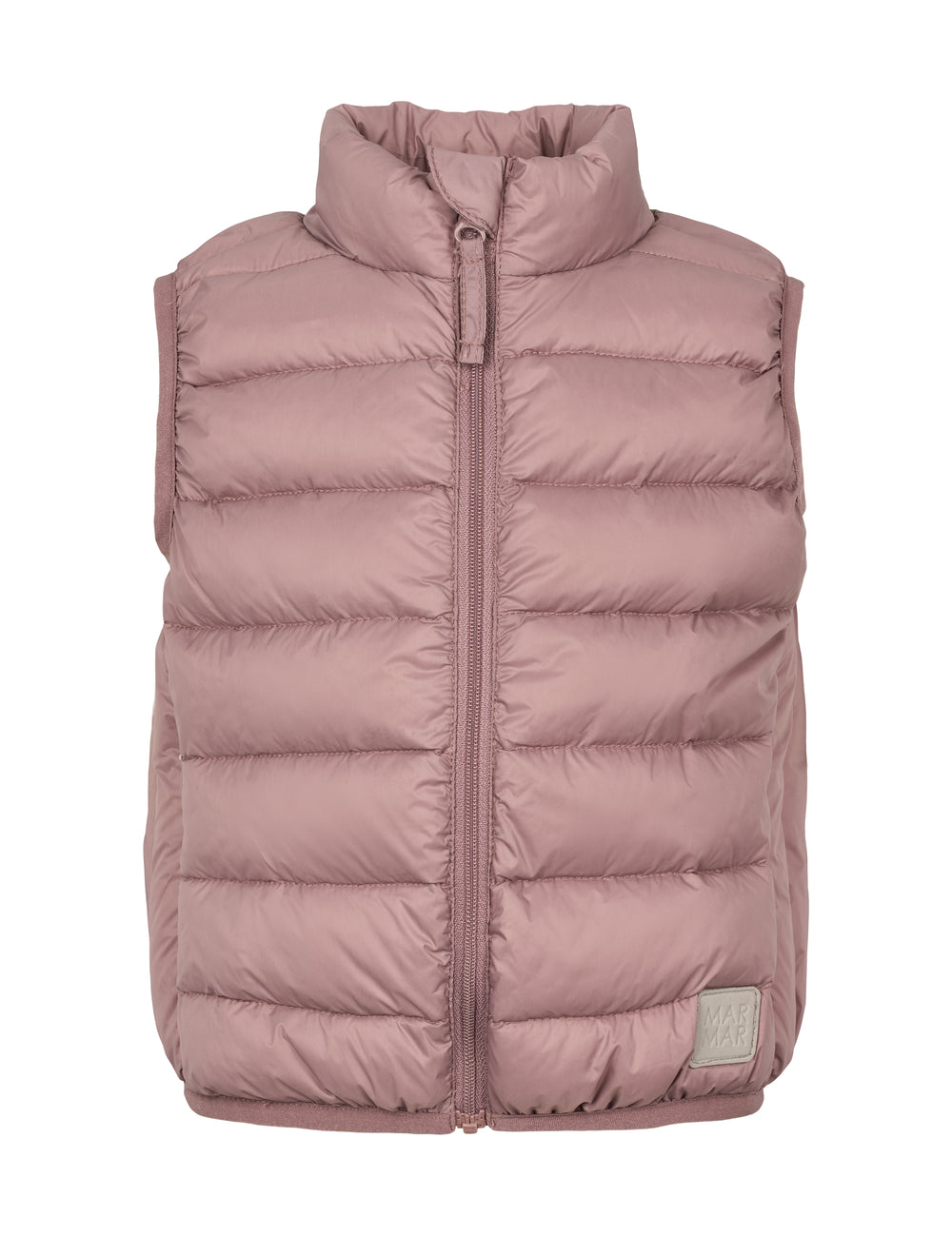 Rosa/mauve vatteret vest til børn med lynlås
