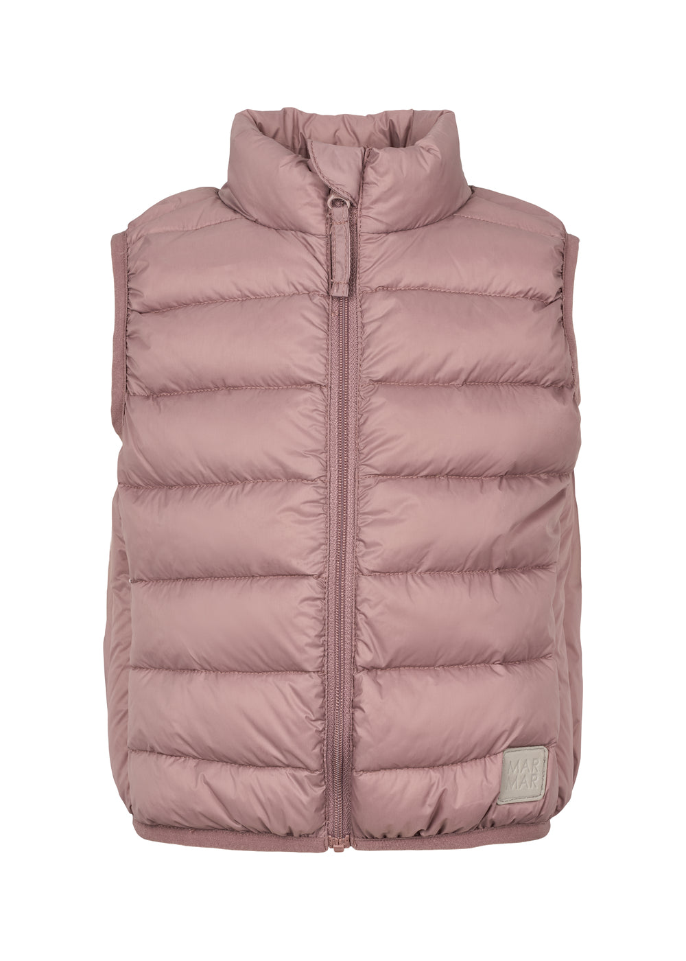 Rosa/mauve vatteret vest til børn med lynlås