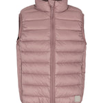 Rosa/mauve vatteret vest til børn med lynlås