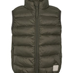 Mørkegrøn vatteret vest til børn med lynlås