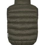 Mørkegrøn vatteret vest til børn med lynlås