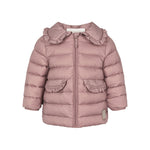 Rosa vatteret jakke til børn med krave og lommer