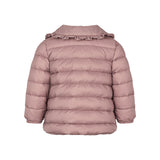 Rosa vatteret jakke til børn med krave og lommer