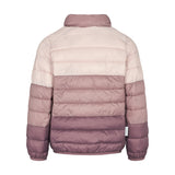 Vatteret jakke til børn i rosa og lilla nuancer med lynlås