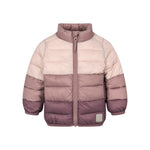 Vatteret jakke til børn i rosa og lilla nuancer med lynlås