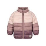 Vatteret jakke til børn i rosa og lilla nuancer med lynlås