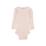 Benedikte,  Uld Pointelle Bodystocking - Pink Dahlia