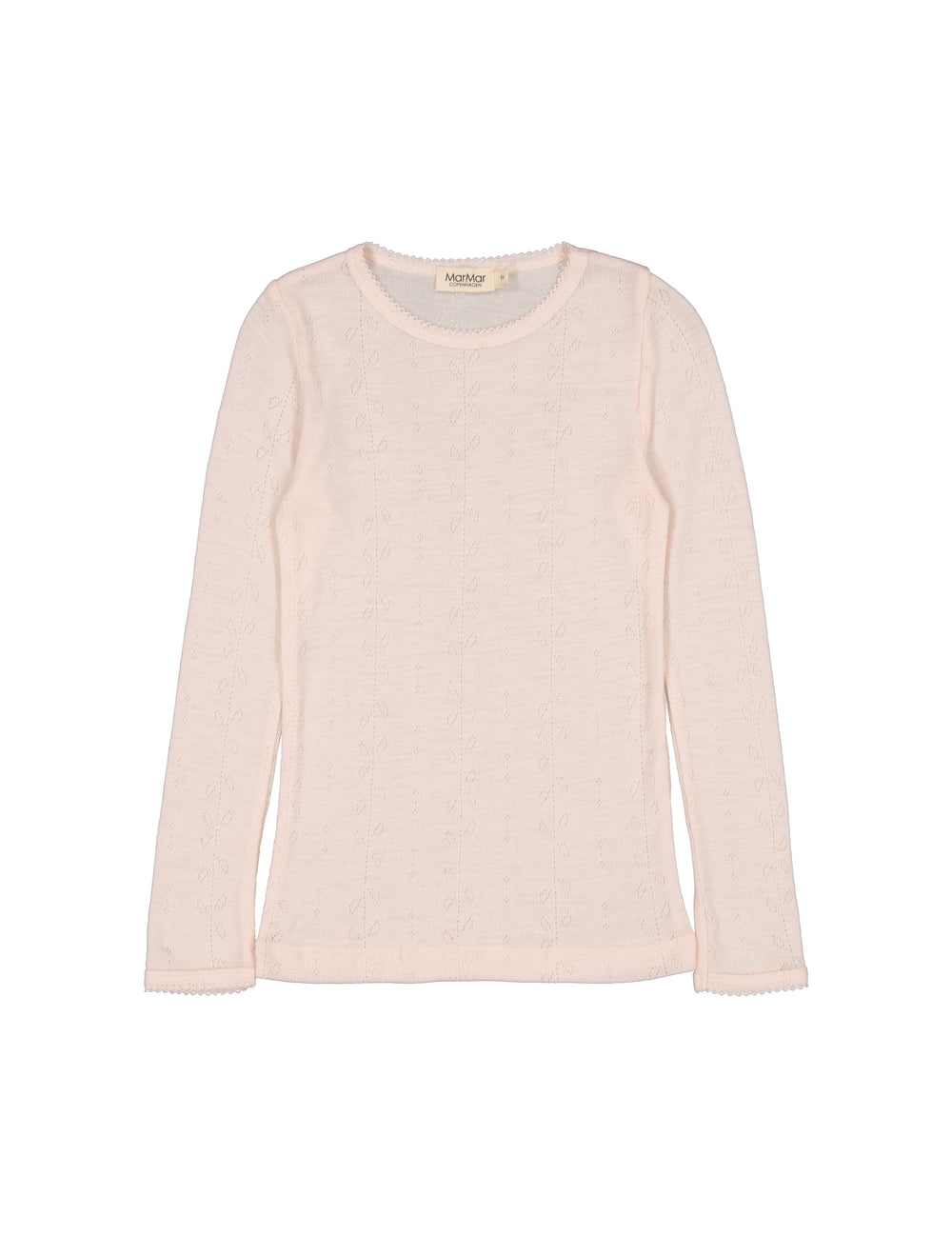 Red long-sleeved shirt for children in merino