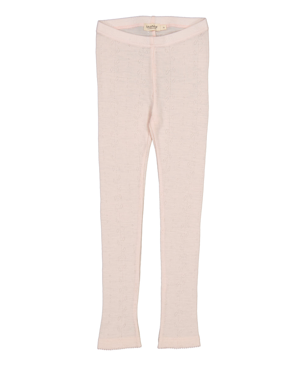 Lyserøde leggings til børn i merinould