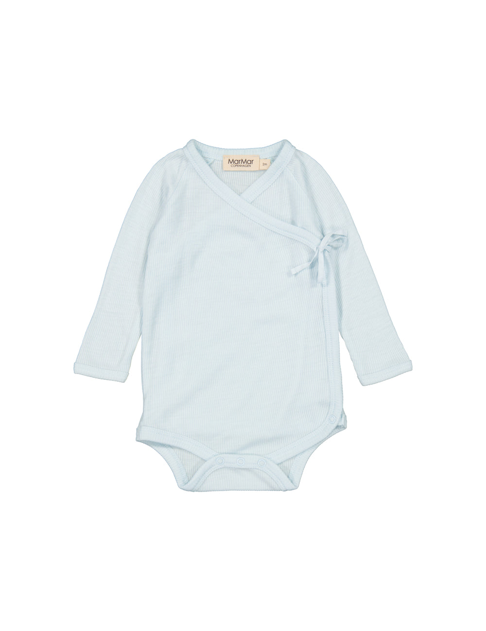 Lyseblå slå-om kropp til baby i merino