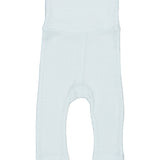 Lyseblå bukser til baby i merinould med bred ribtalje
