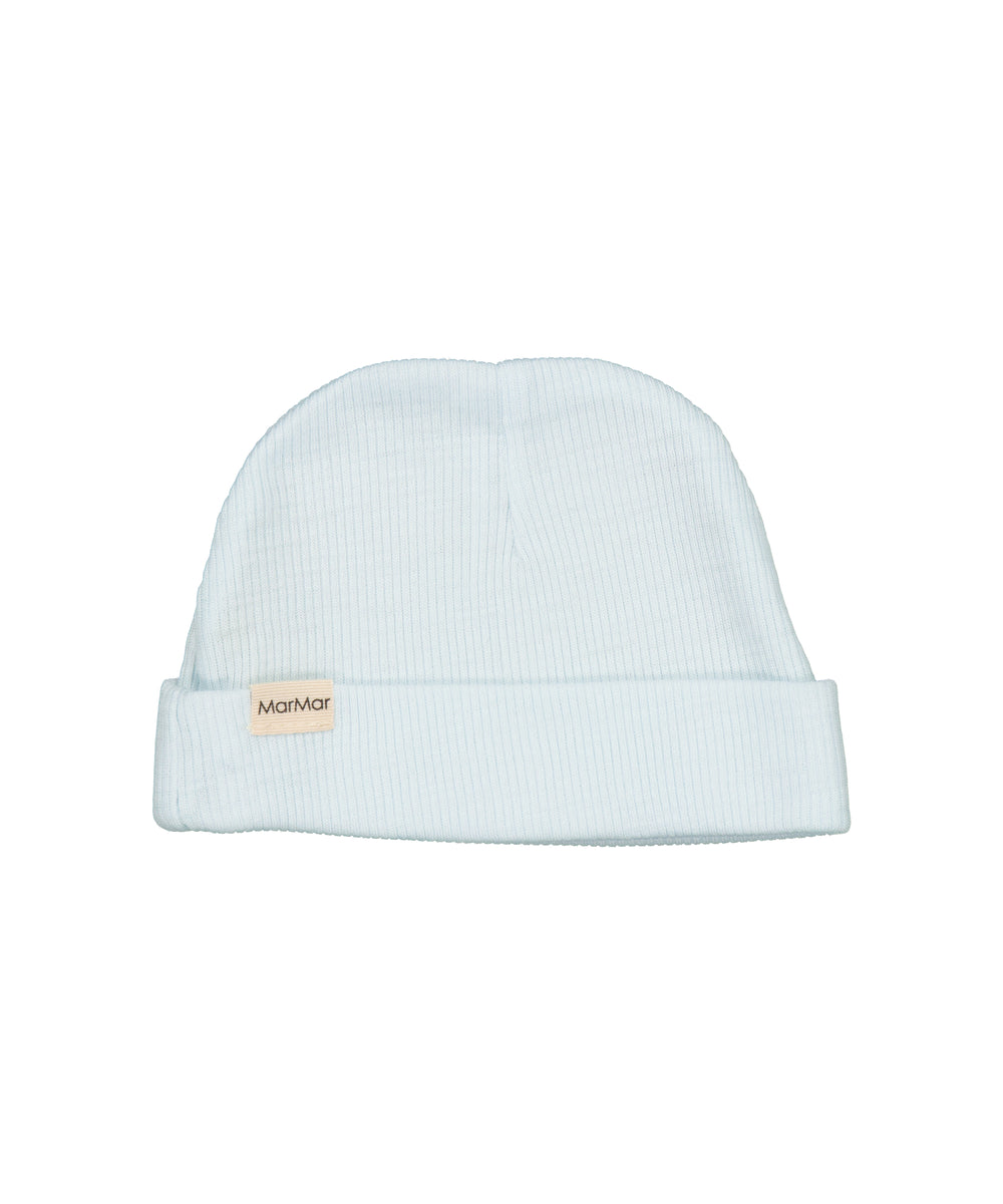 Lille lyseblå hue i merinould til børn