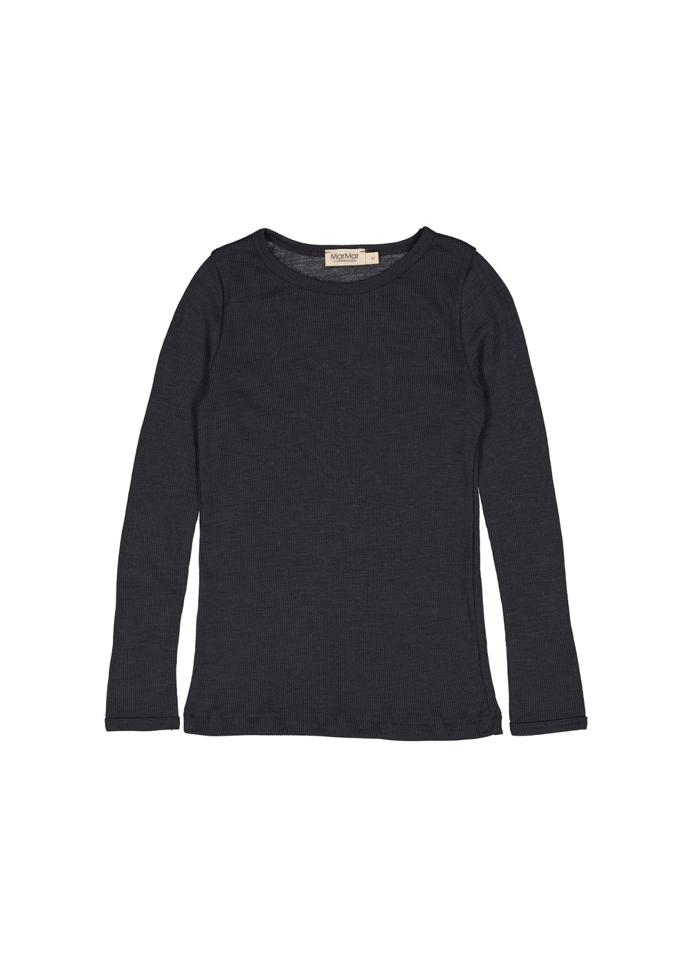 Sort t-shirt til børn i merinould