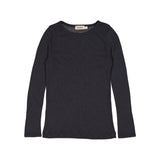 Sort t-shirt til børn i merinould