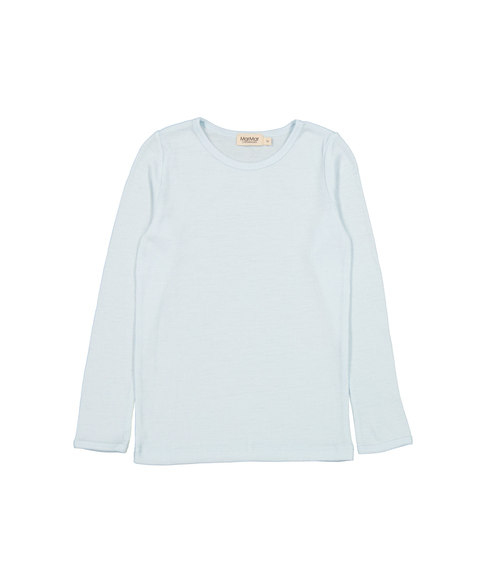 Lyseblå t-shirt til børn i merinould