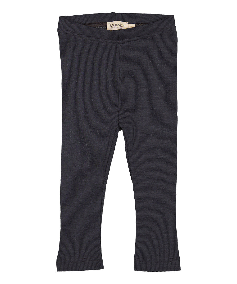 Sorte leggings til børn i merinould