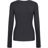 Sort langærmet t-shirt til kvinder i merinould