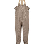 Brunstribede regnbukser til børn med seler og fodstropper