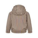 Brunstribet regnjakke til børn med hætte og lynlås