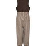 Brune regnbukser til børn med sele og elastikstropper