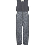 Mørkegrå regnbukser til børn med prikker og elastikstropper