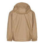 Beige regnjakke til børn med hætte