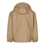 Beige regnjakke til børn med hætte