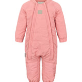 lyserød termodragt til baby med lynlås og refleksmærke