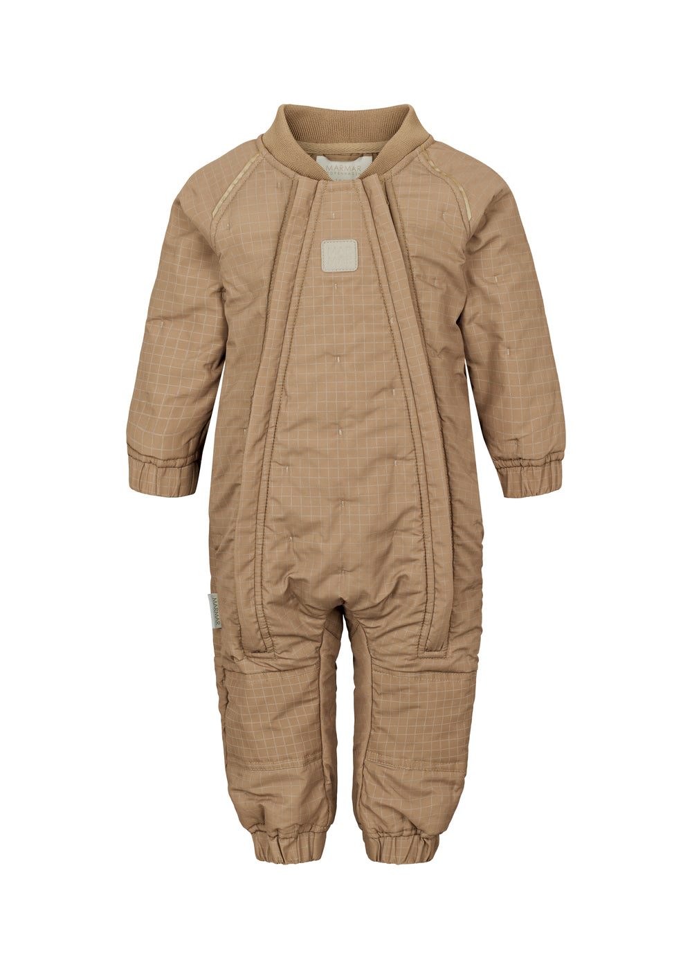 brunternet termodragt til baby med lynlås og refleksmærke