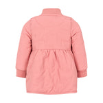 agside af lyserød termojakke med rynk og let A-facon