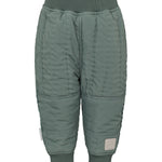 støvet grønne termobukser med knælæg og ribkant