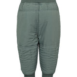 støvet grønne termobukser med knælæg og ribkant