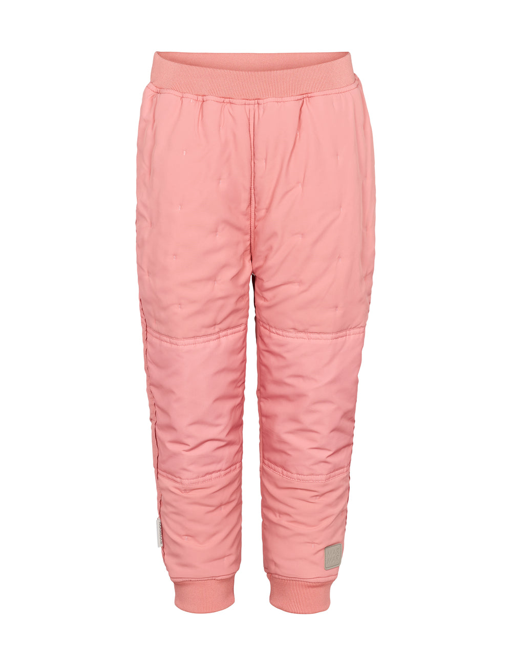 lyserøde termobukser med ribkant og refleksmærke