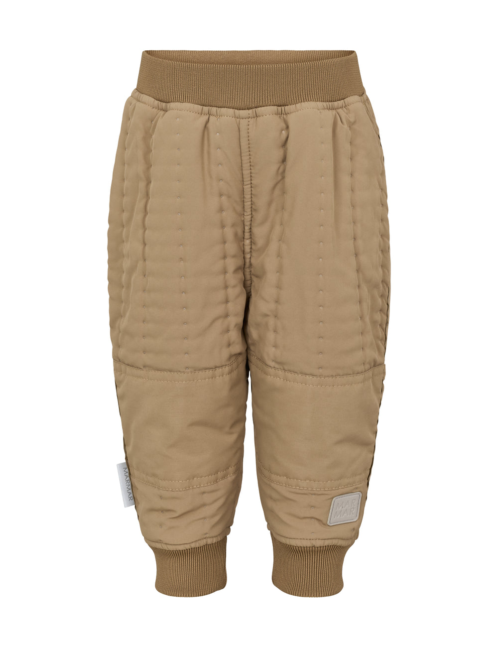 ternede termobukser i brun med ribkant og knælæg