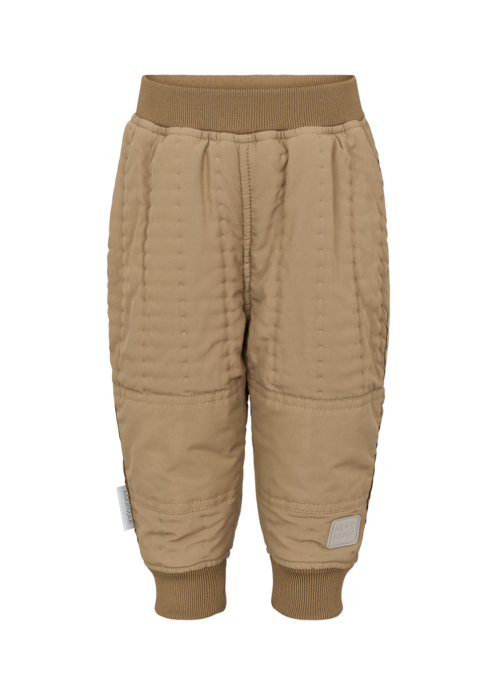 ternede termobukser i brun med ribkant og knælæg