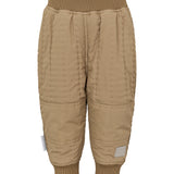 ternede termobukser i brun med ribkant og knælæg