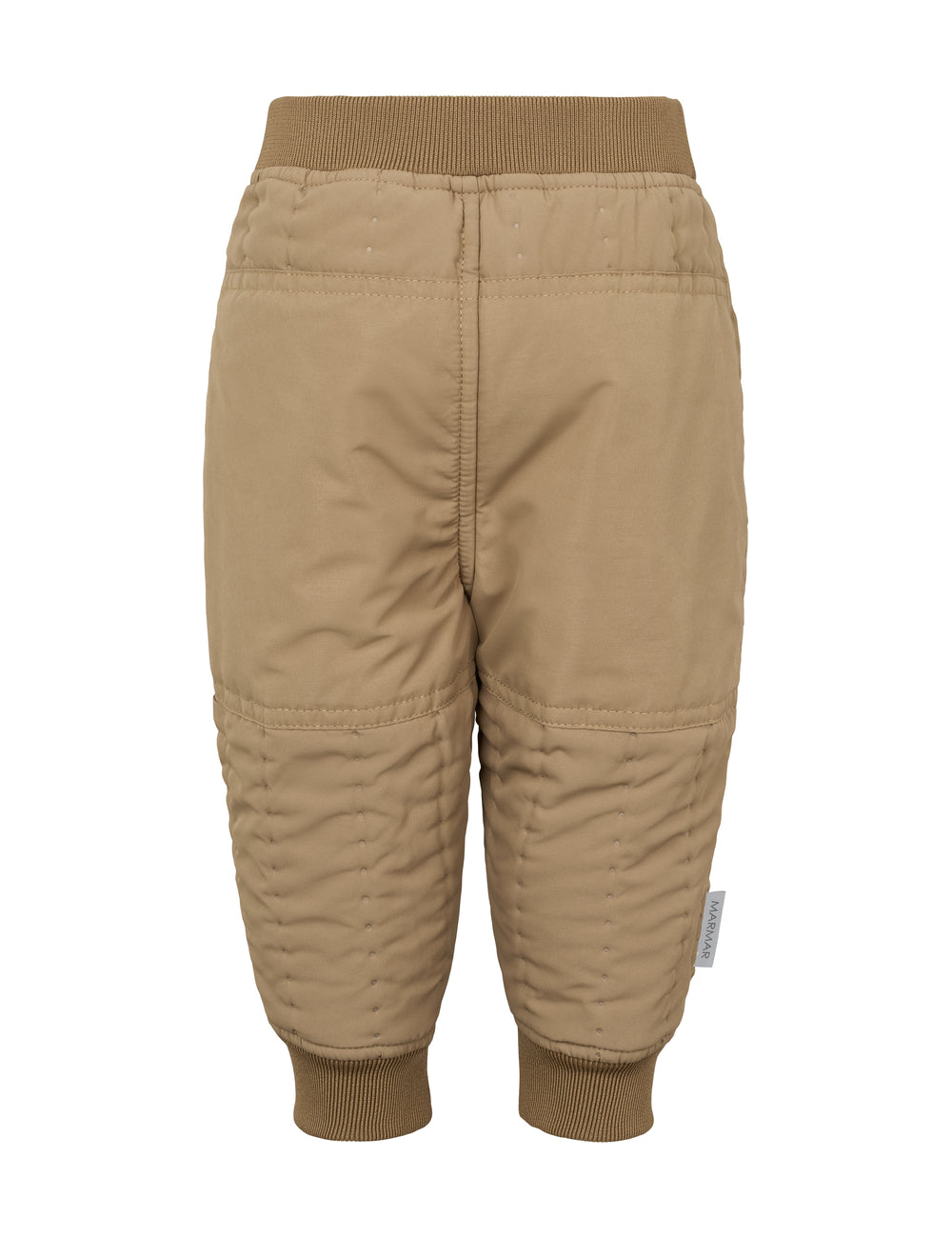 Ternede termobukser i brun med ribkant og knælæg