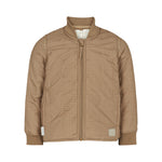 brunternet termojakke for børn med lynlås og ribkanter