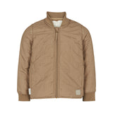 brunternet termojakke for børn med lynlås og ribkanter