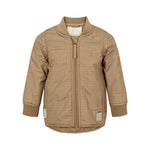 brunternet termojakke for baby med lynlås og ribkanter