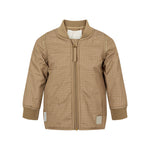 brunternet termojakke for baby med lynlås og ribkanter