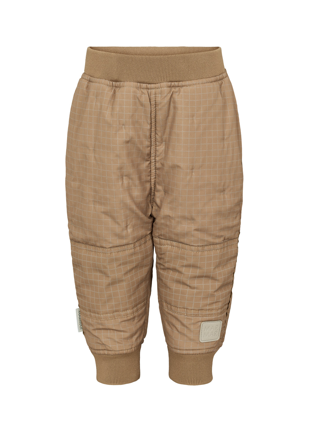 ternede termobukser i brun med ribkant og knælæg