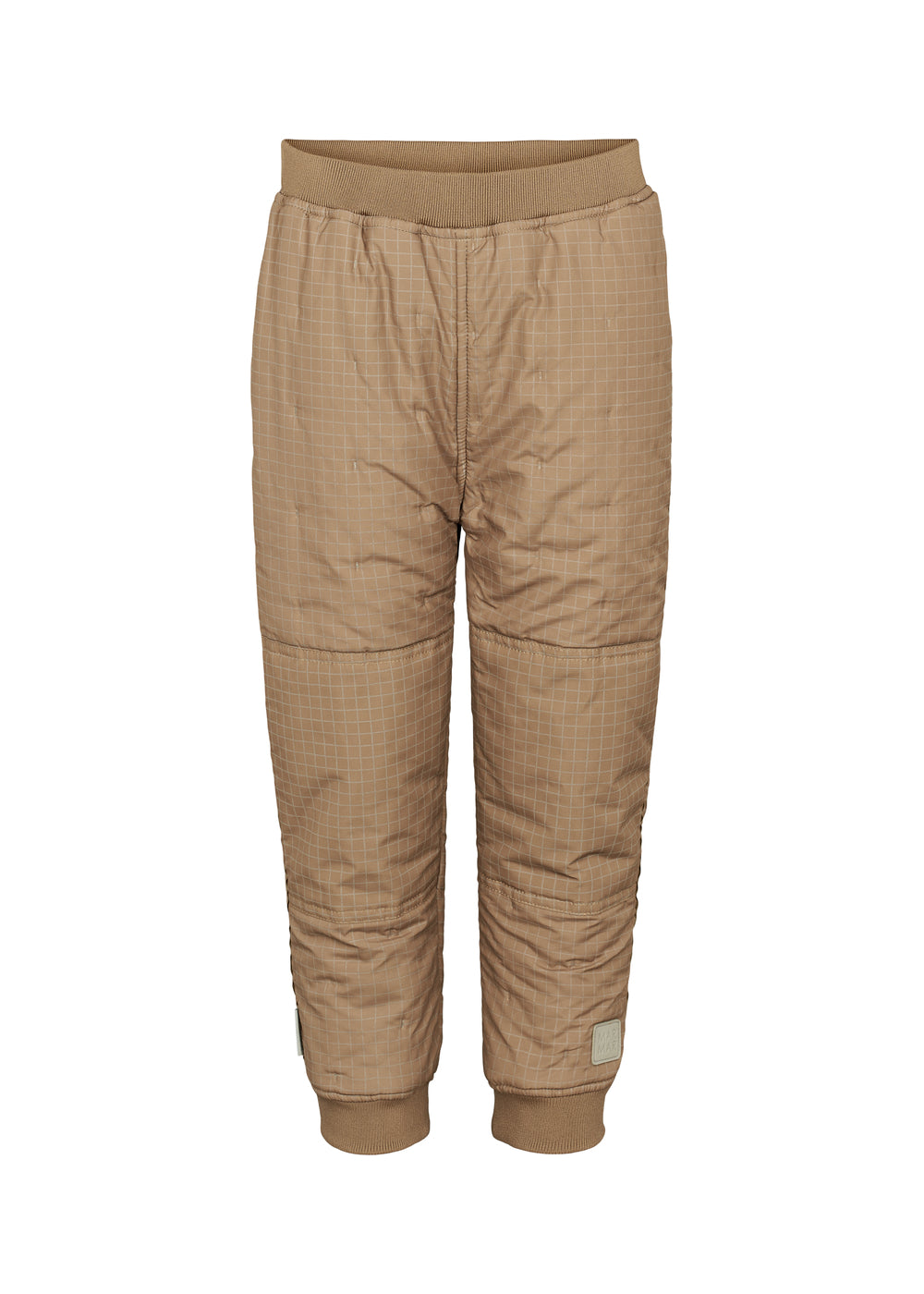 ternede termobukser i brun med ribkant og knælæg