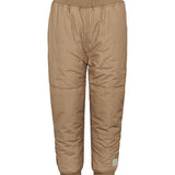 ternede termobukser i brun med ribkant og knælæg